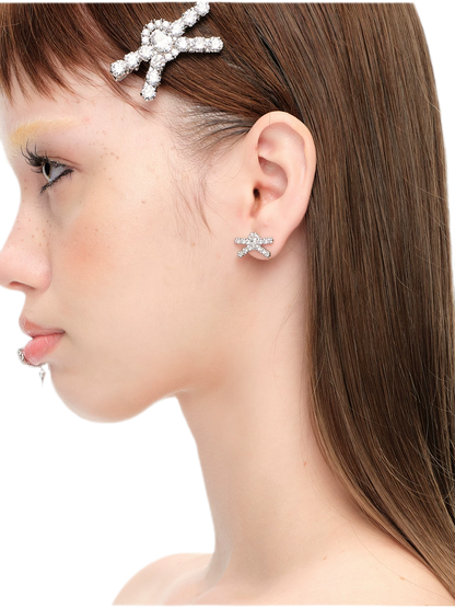 Gemstone Butterfly Bow Earrings