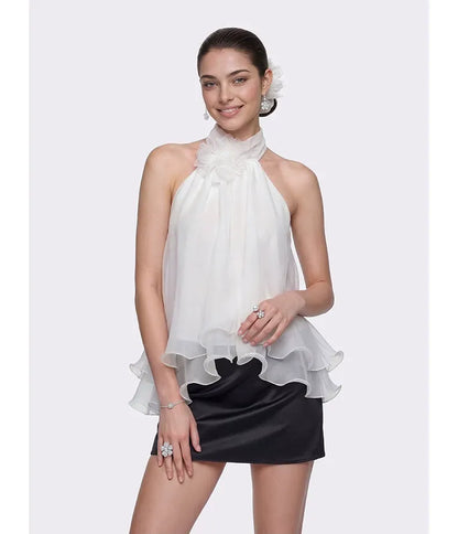 Pearl Chain Halter Top