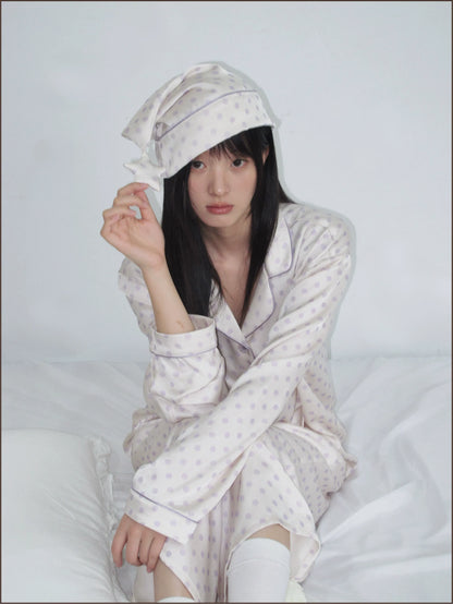Glossy Polka Dot Pajama Set