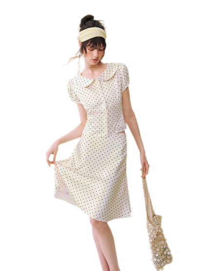 Lace Trim Puff Shirt