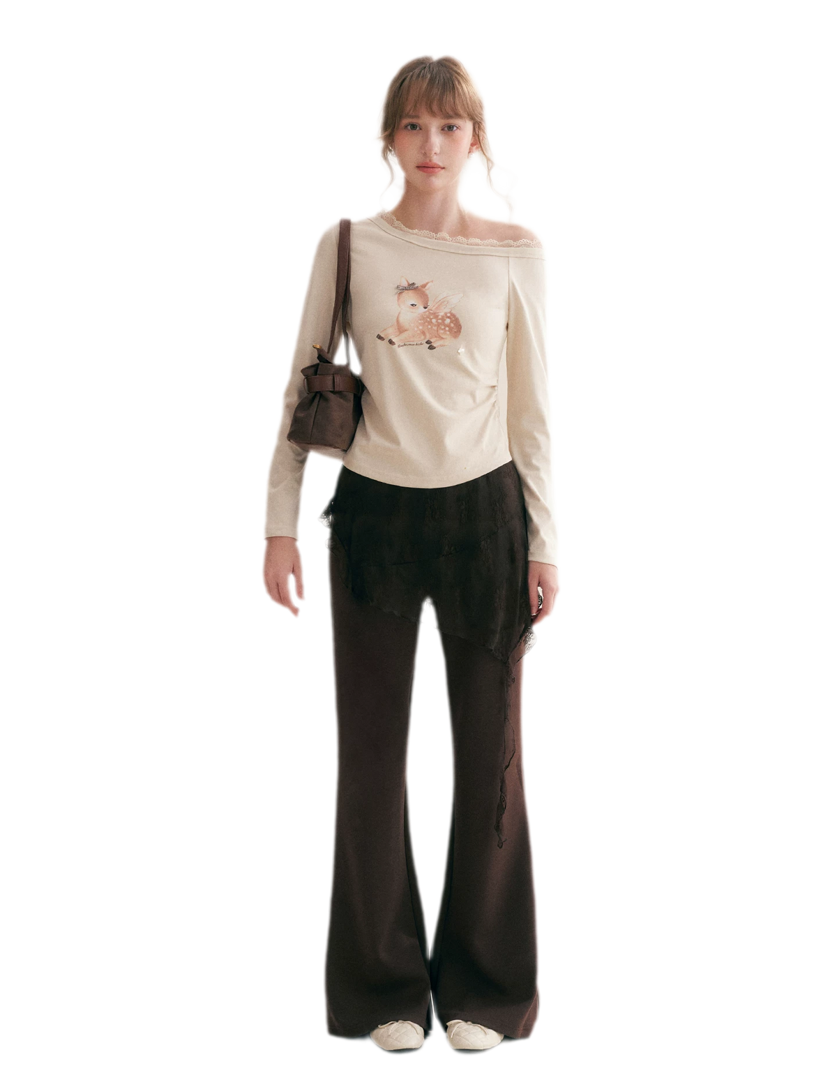 Hand-Drawn Lace-Trim T-Shirt