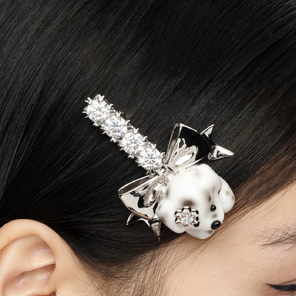 Velvet Bow Dog Hair Clip