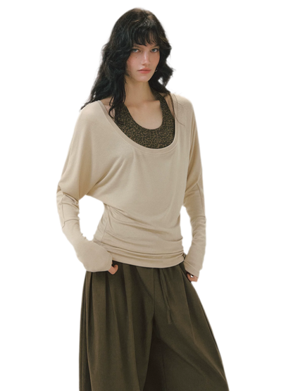 Leopard Layered Long-Sleeve T-Shirt