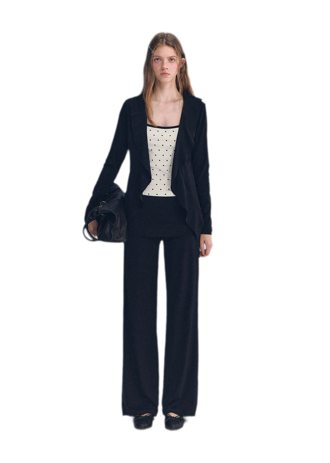 Ruffled Drape Knit Set