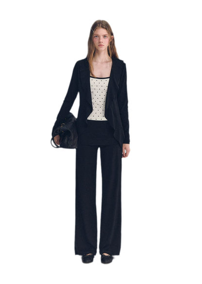 Ruffled Drape Knit Set