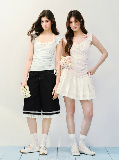 Two-in-One Ruffle Sleeve T-Shirt