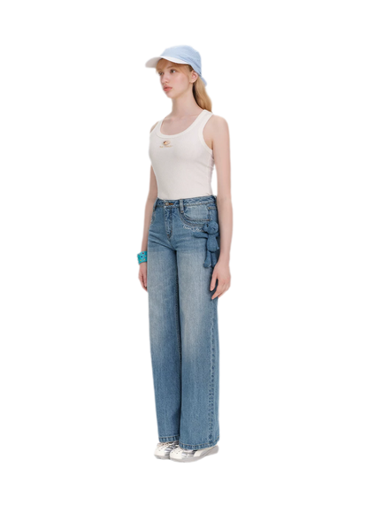 Mid-Low Waist Straight Jeans