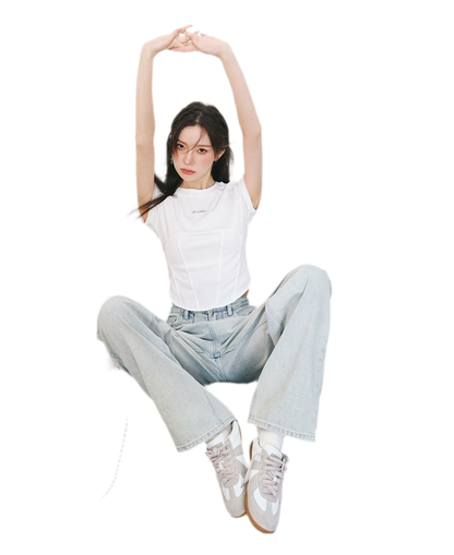 Cropped Seam T-Shirt