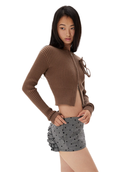 Ruffled Low-Rise Mini Skort