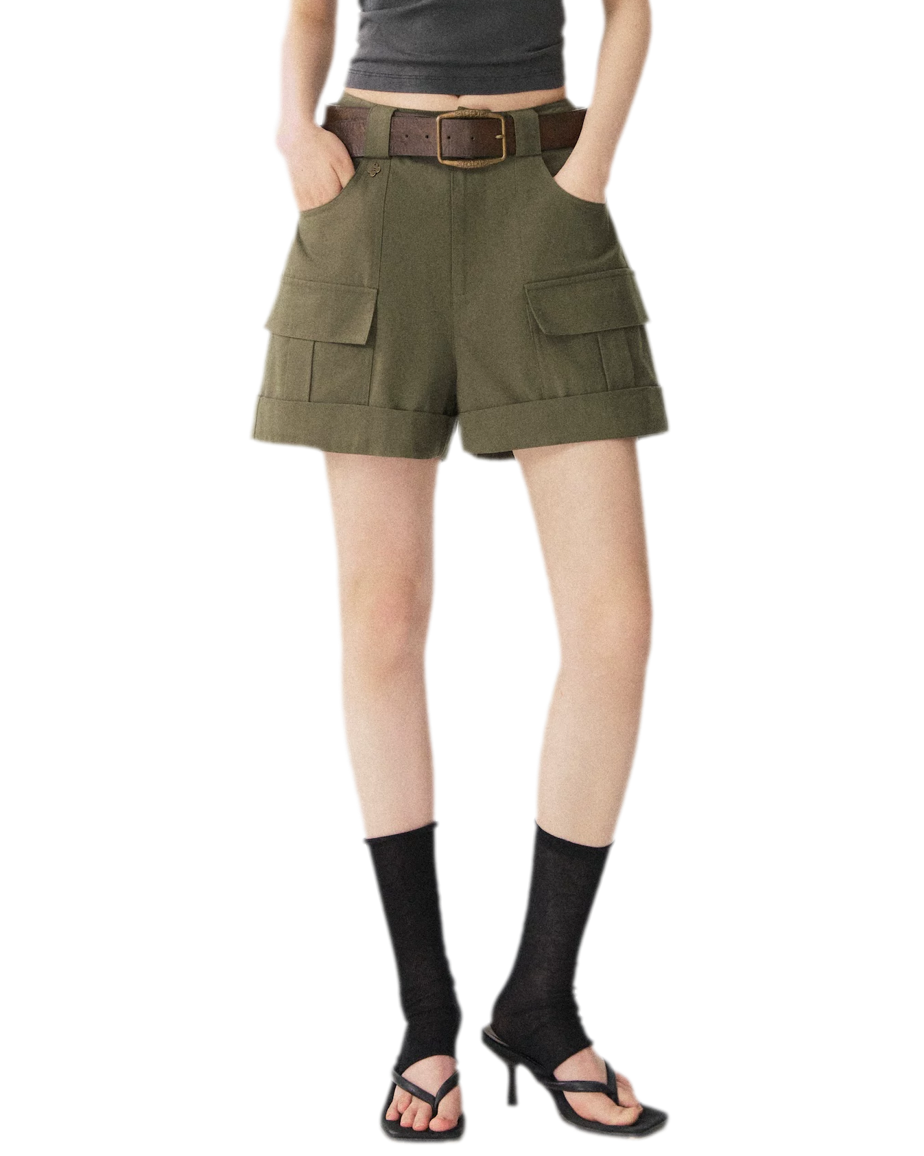 Multi Pocket Cuffed Shorts