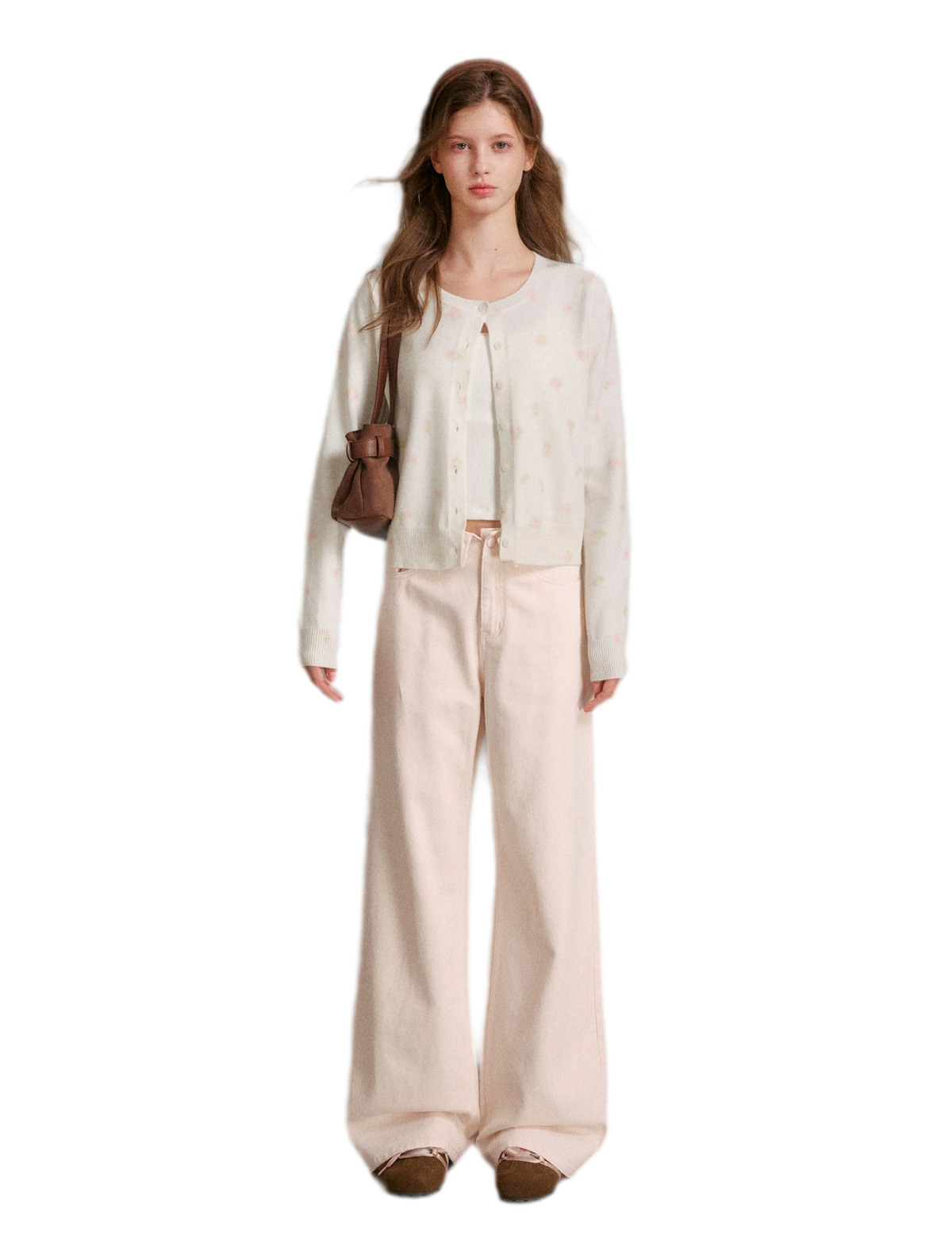 Tencel Wool Rose Print Cardigan