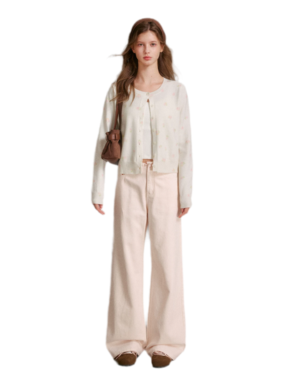 Tencel Wool Rose Print Cardigan
