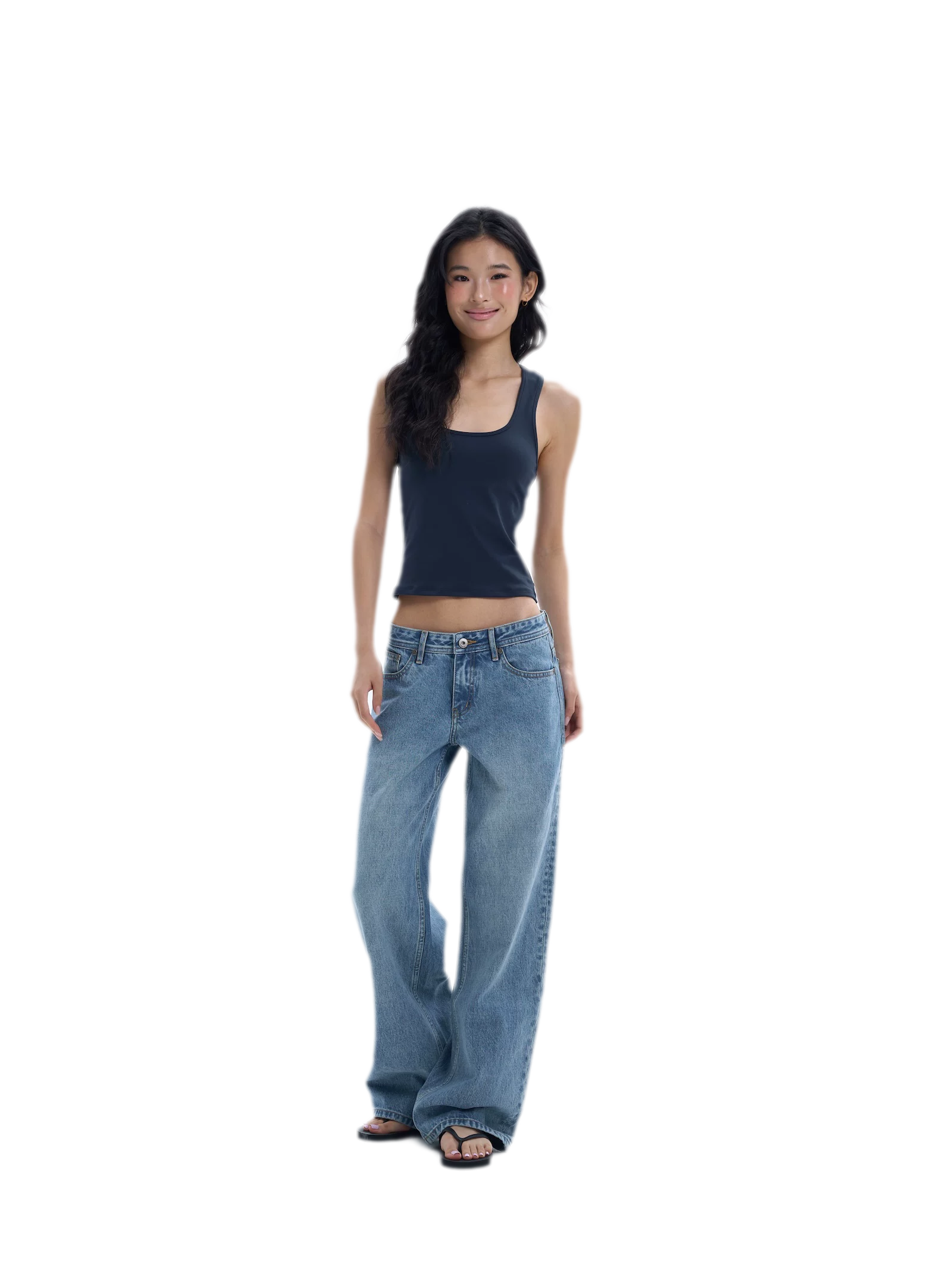 Low-Waist Sky Blue Jeans