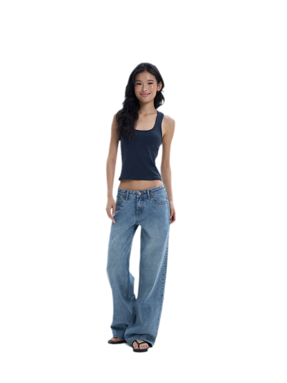 Low-Waist Sky Blue Jeans