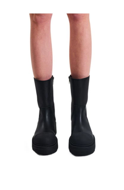 Mid-Calf Leather Boots