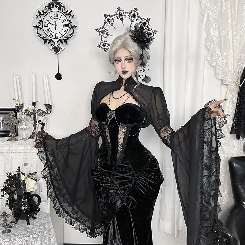 Bộ ren nhung Gothic