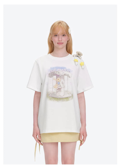 Carousel Print Loose T-shirt