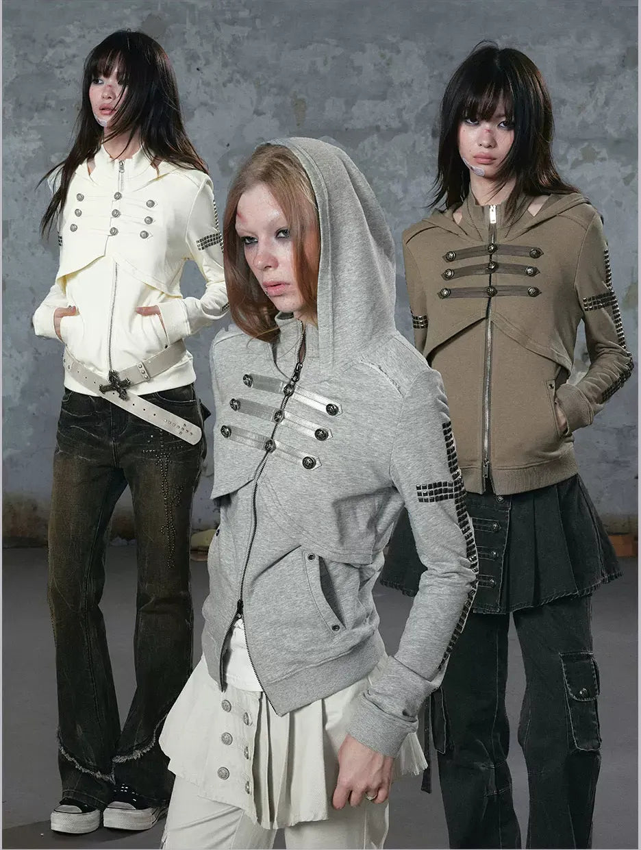 Metal Toggle Hooded Sweatshirt