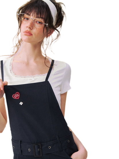 Relaxed Straight Bib Pants