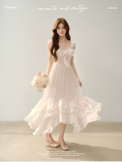 Soft Drape Ruffle Dress
