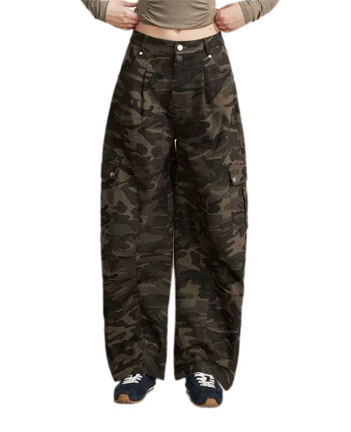 Vintage Curved-Leg Cargo Pants