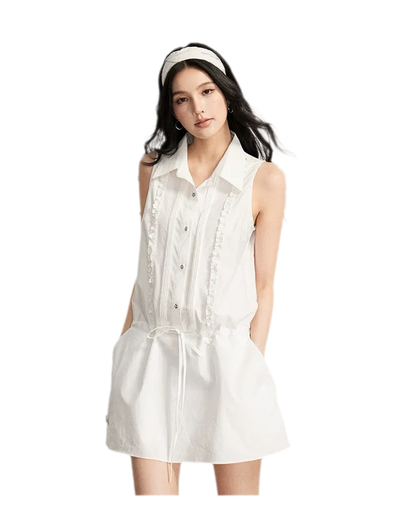Lace Trim Shirt Dress
