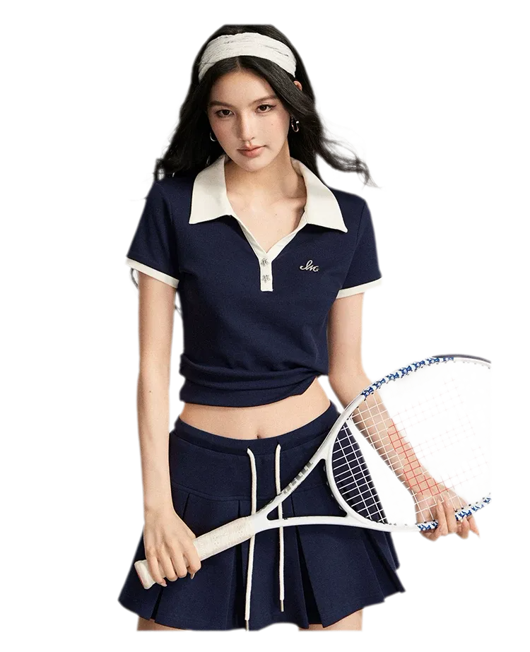 Contrast Polo Set