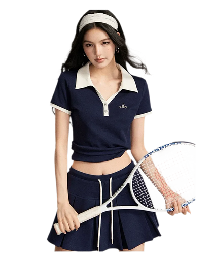 Contrast Polo Set