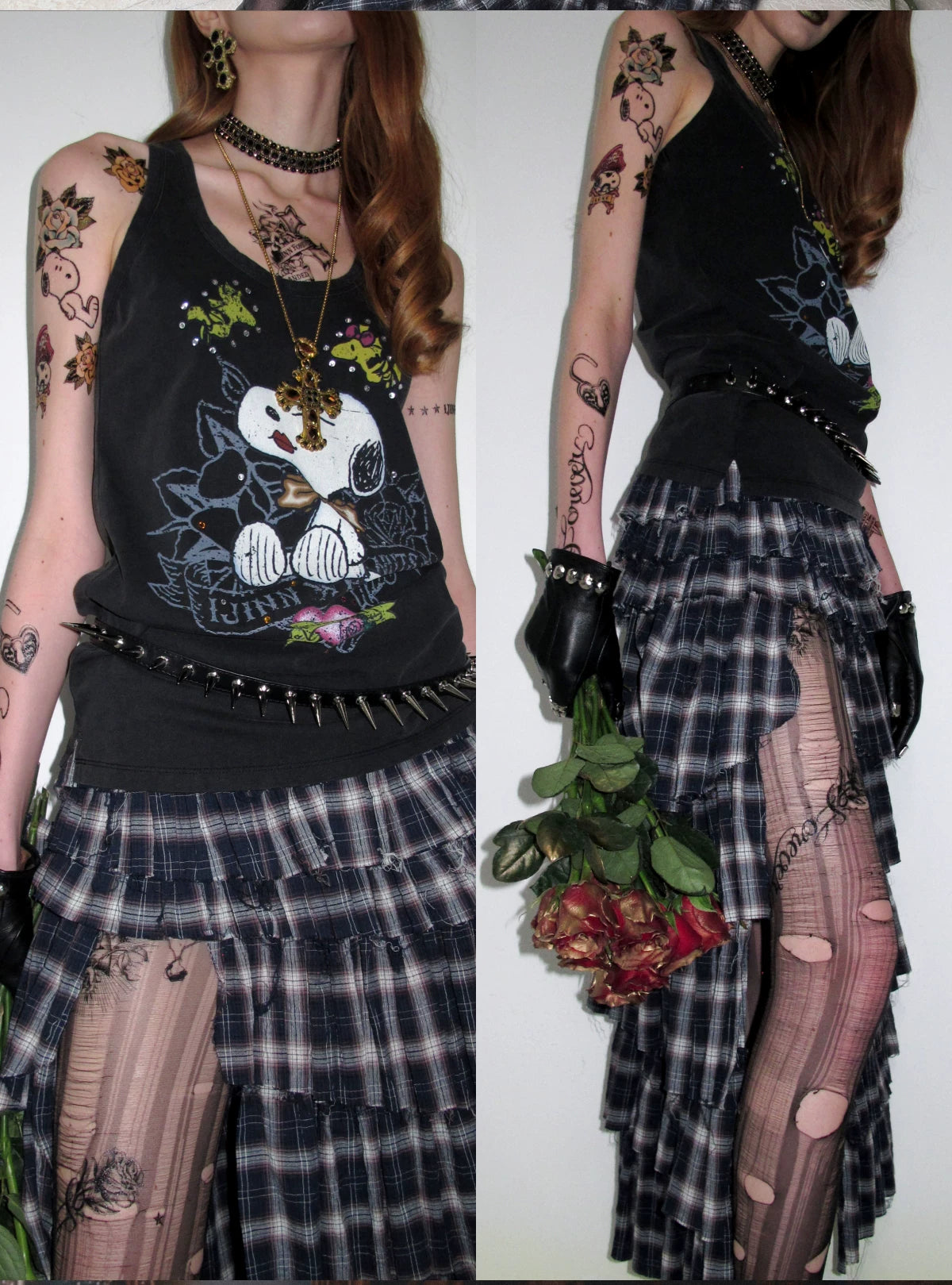 Deconstructed Plaid Cake Skirt