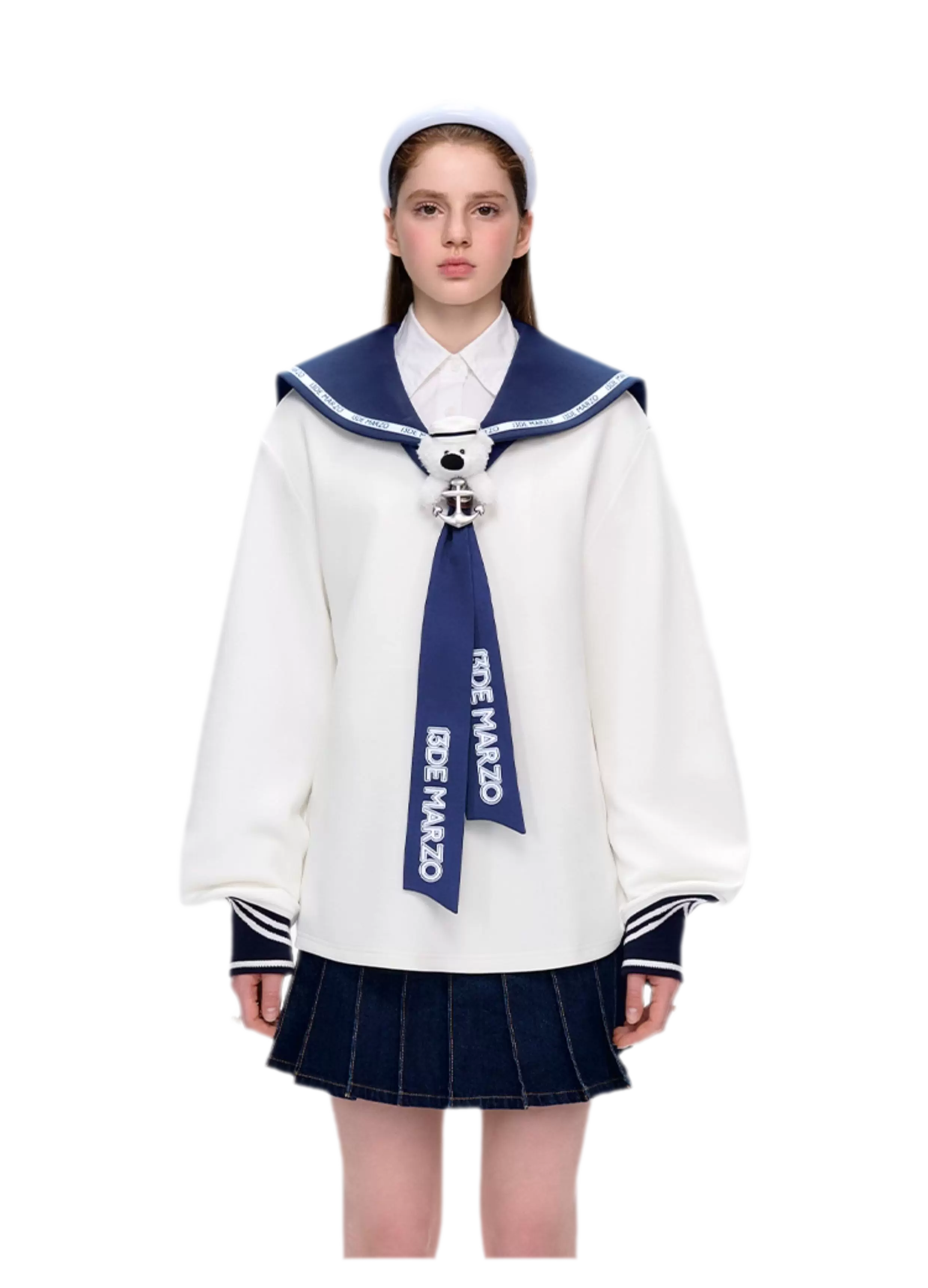 Sailor Collar Long Sleeve Top
