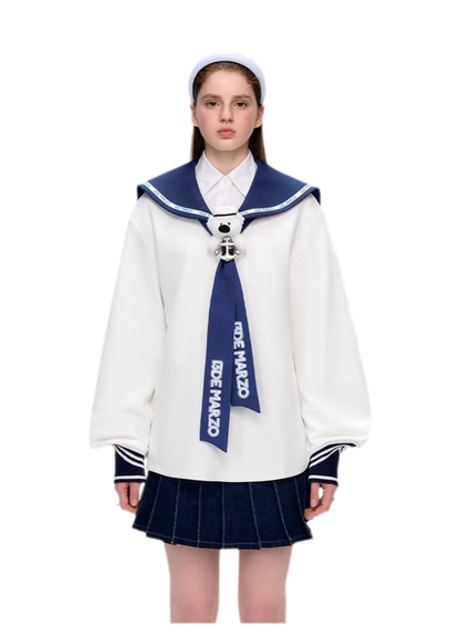 Sailor Collar Long Sleeve Top
