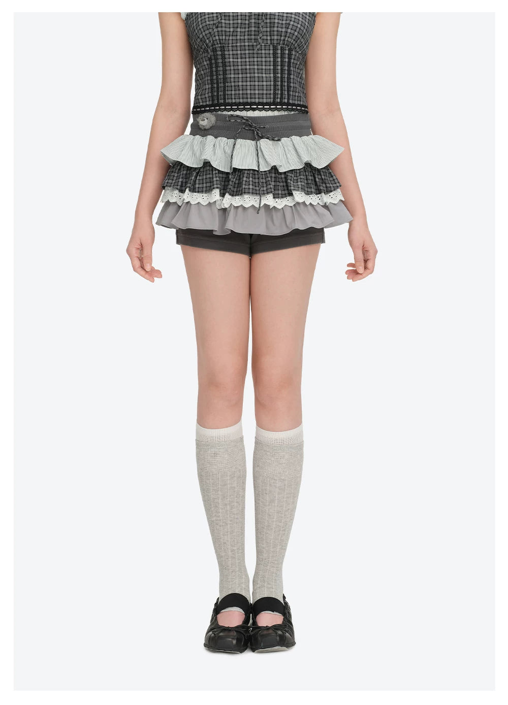 Patchwork Ruffle Shorts