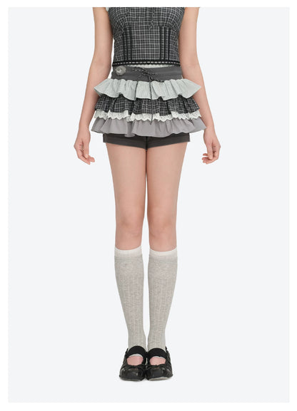 Patchwork Ruffle Shorts