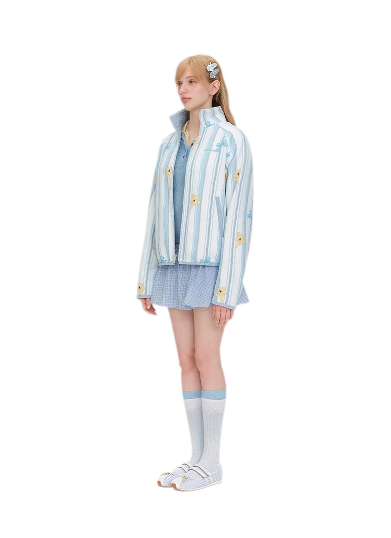Printed Fleece Raglan Jacket