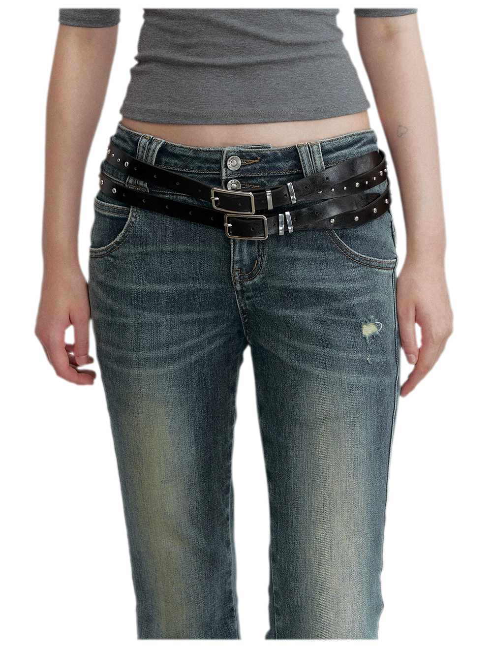 PU Double-Track Rivet Belt