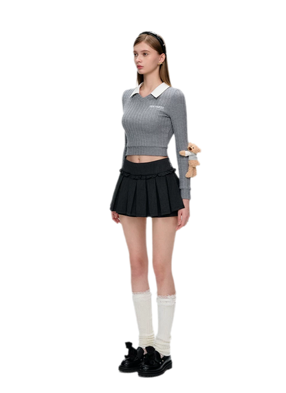 Faux Layered V-neck Sweater