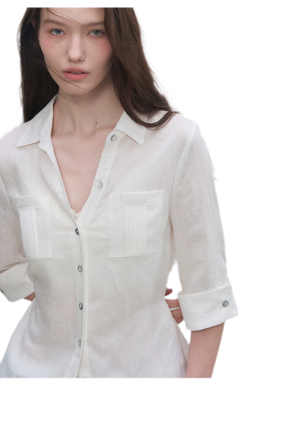 Tencel Linen Cinched Shirt