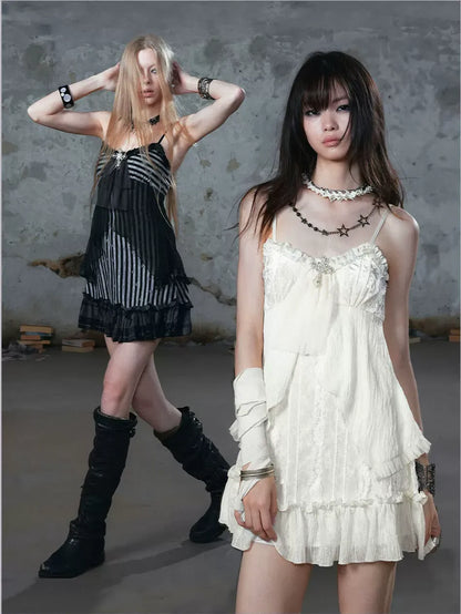 Lace Ruffle A-Line Dress