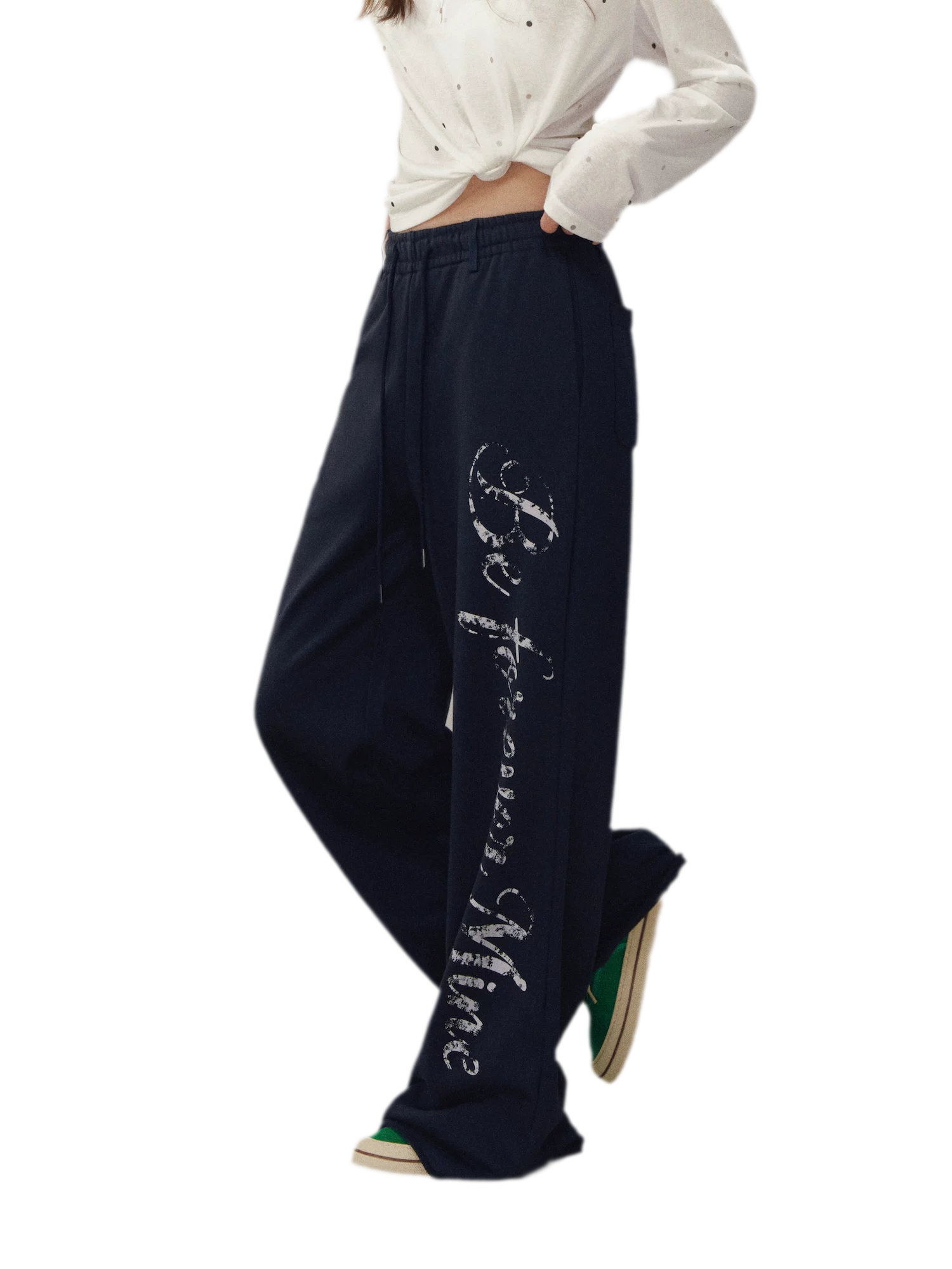 Wide-Leg Graphic Pants