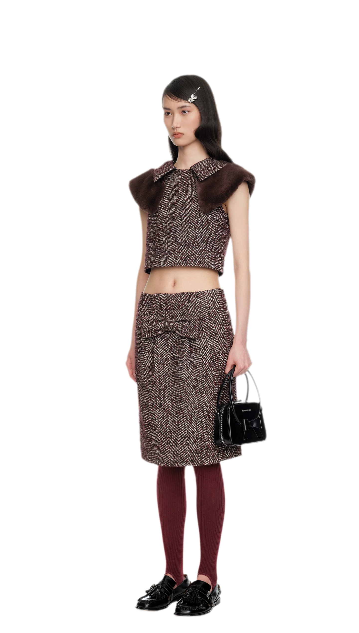 Bowknot Structured A-Line Skirt