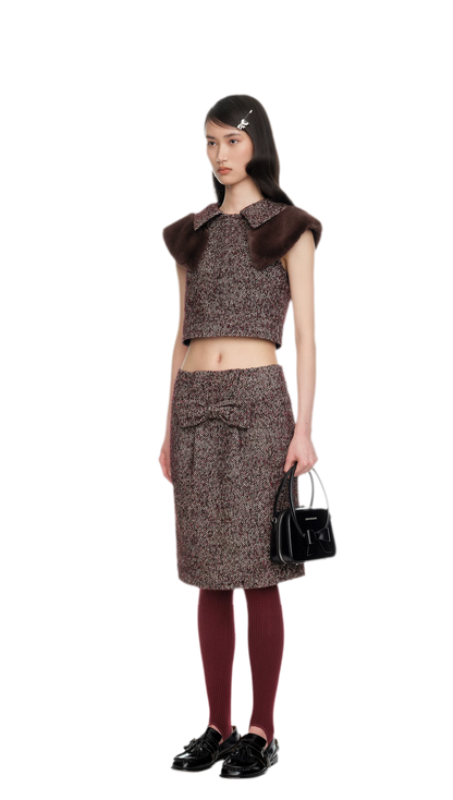 Bowknot Structured A-Line Skirt