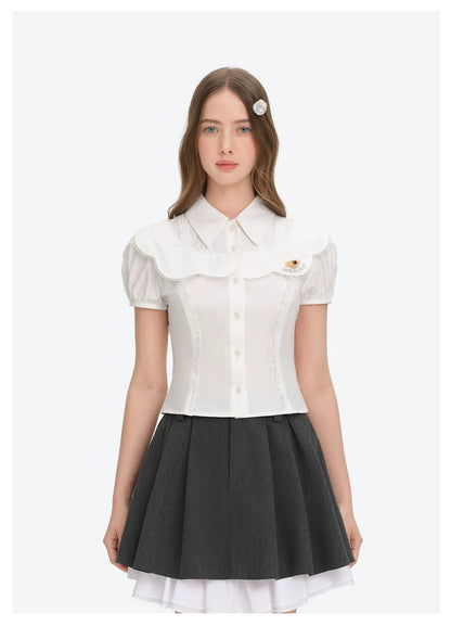 Patchwork Two-in-One Short Shirt