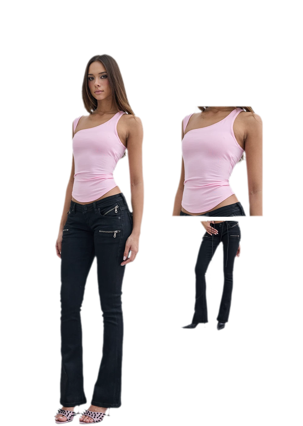 Waxed Slim Flare Jeans