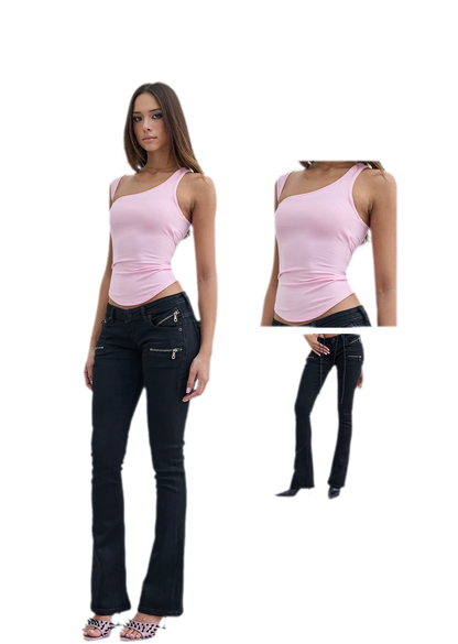 Waxed Slim Flare Jeans