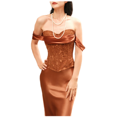 Satin Fishtail Midi Skirt