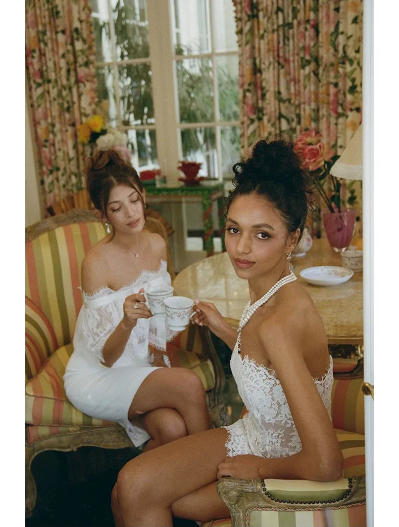 Lace Off-Shoulder Set