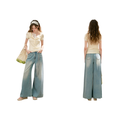Double-Layer Collar Lace T-Shirt