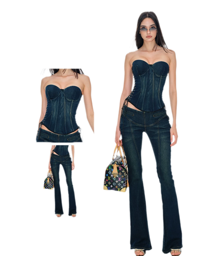 Deep Blue Flare Jeans