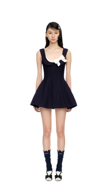Elegant Side Bow A-Line Dress