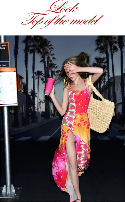 Printed Slit Maxi Dress